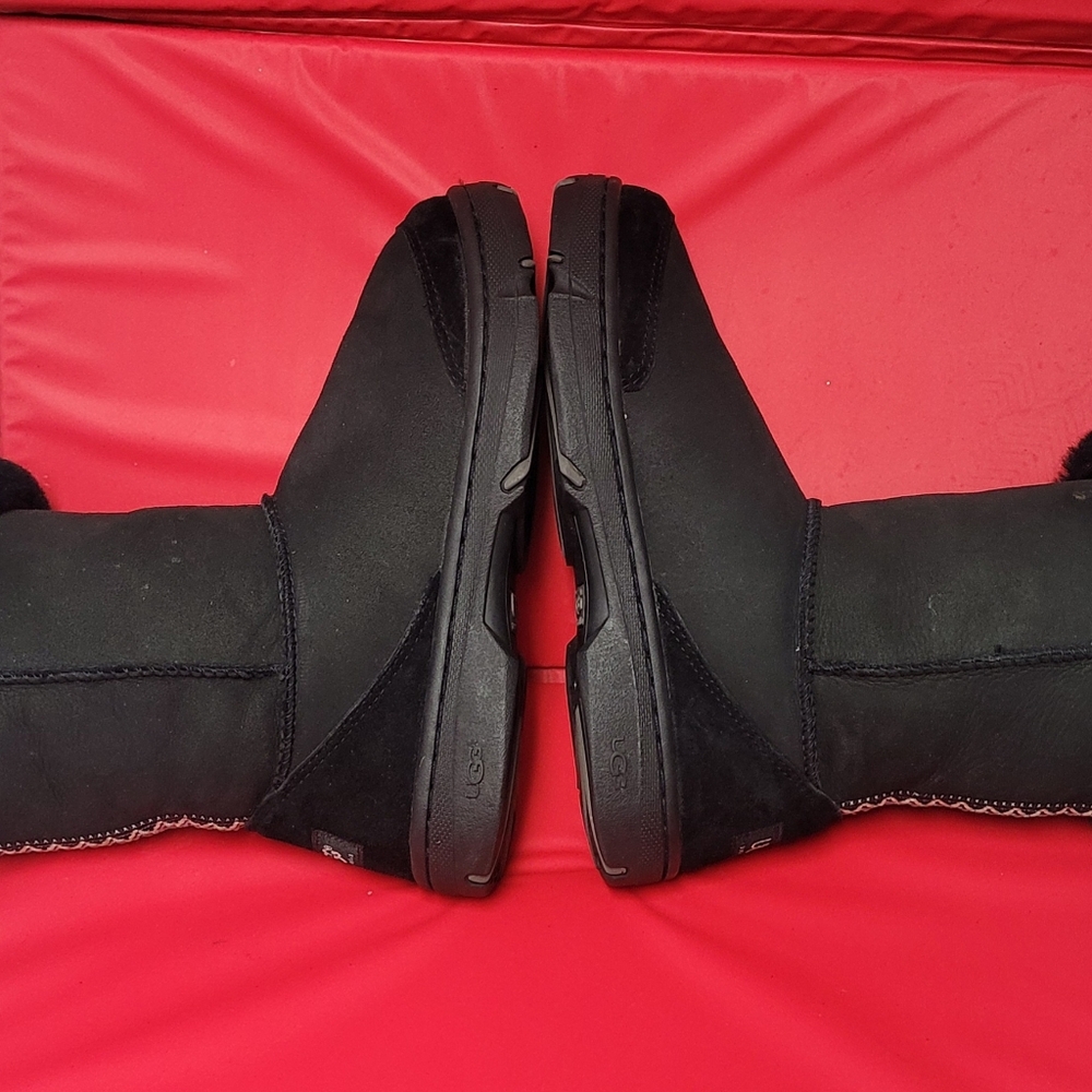 UGG Australia Ultimate Tall Braid Jet Black Sheepskin Women's Boots #5340 size 8 - Picture 10 of 13